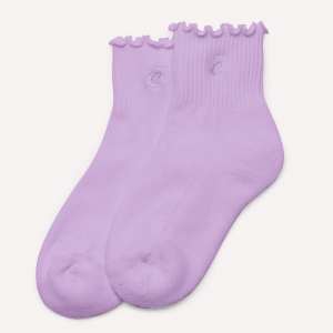 Quarter Socks - Lavender Ruffle